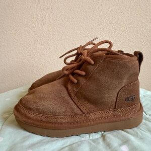 UGG Kids Chestnut Brown Suede Lace-Up Boots